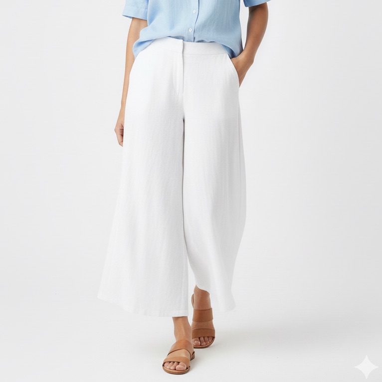 Solai Women’s Effortless Flowy Linen Boho Breezy Palazzo Pants